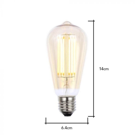 LED CB VIN LONG FIL ST64 220/240V 4W GOLD 2000K Lampade